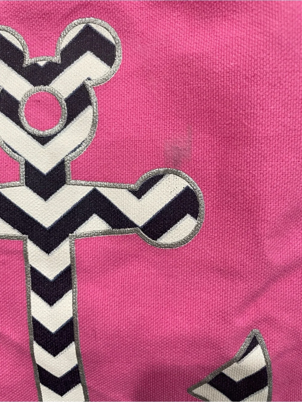 Disney Pink Canvas Tote with Navy Chevron Anchor